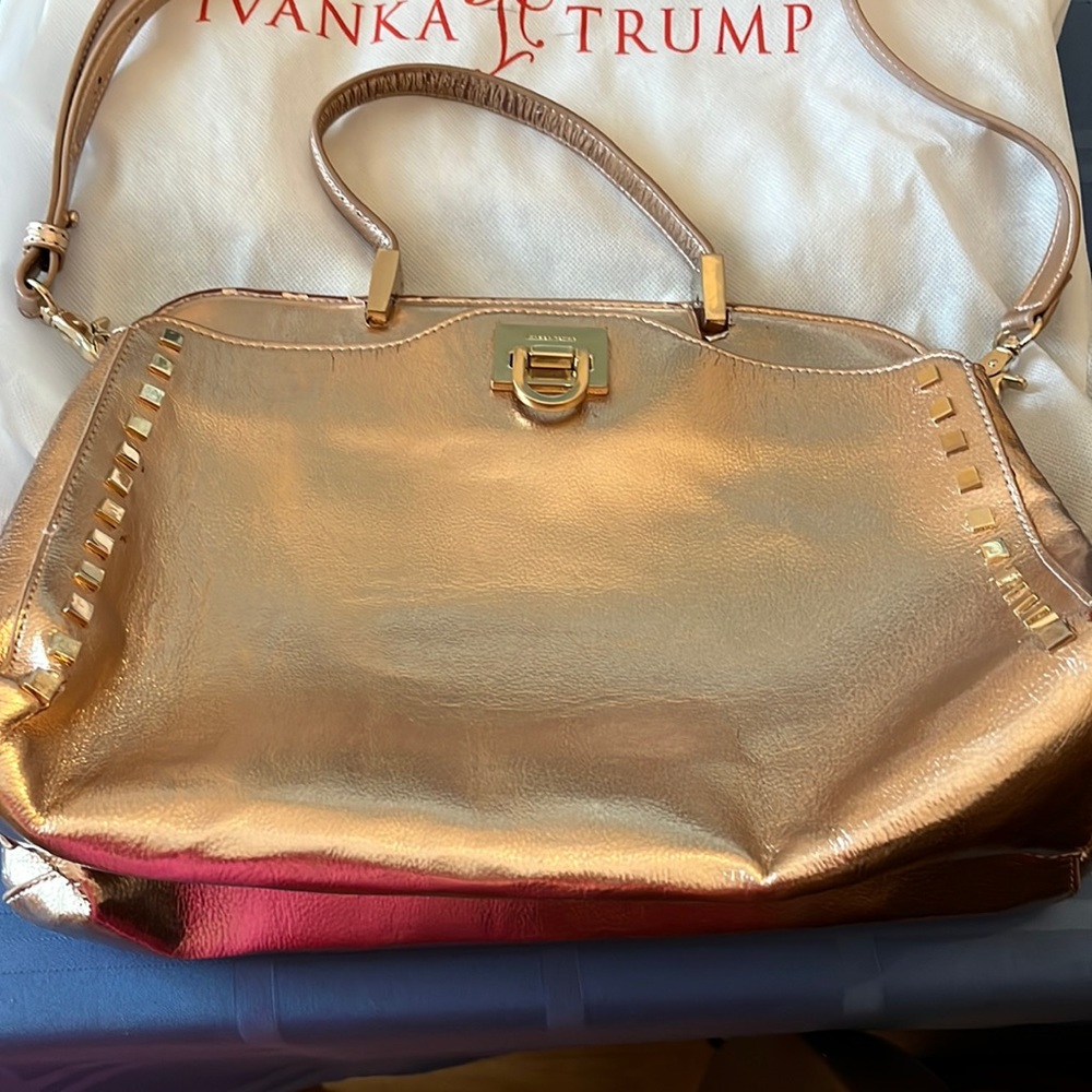 Ivanka Trump metallic shoulder bag